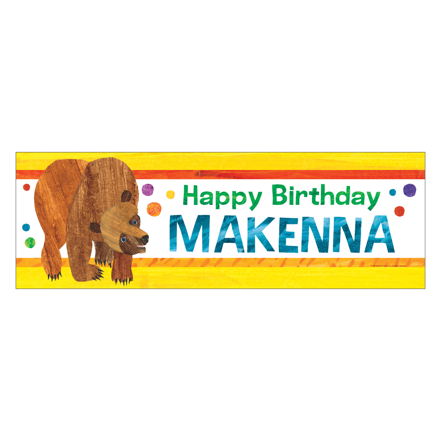 Brown Bear Happy Birthday Banner