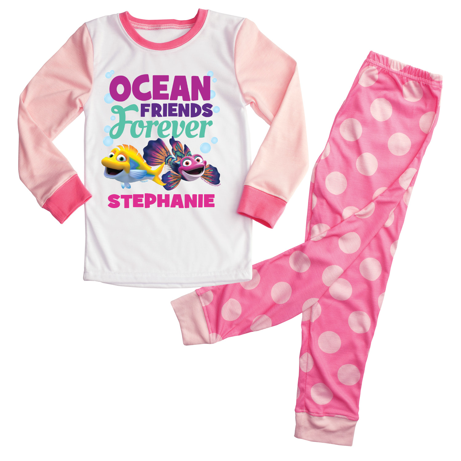 Splash and Bubbles Pink Pajama Set