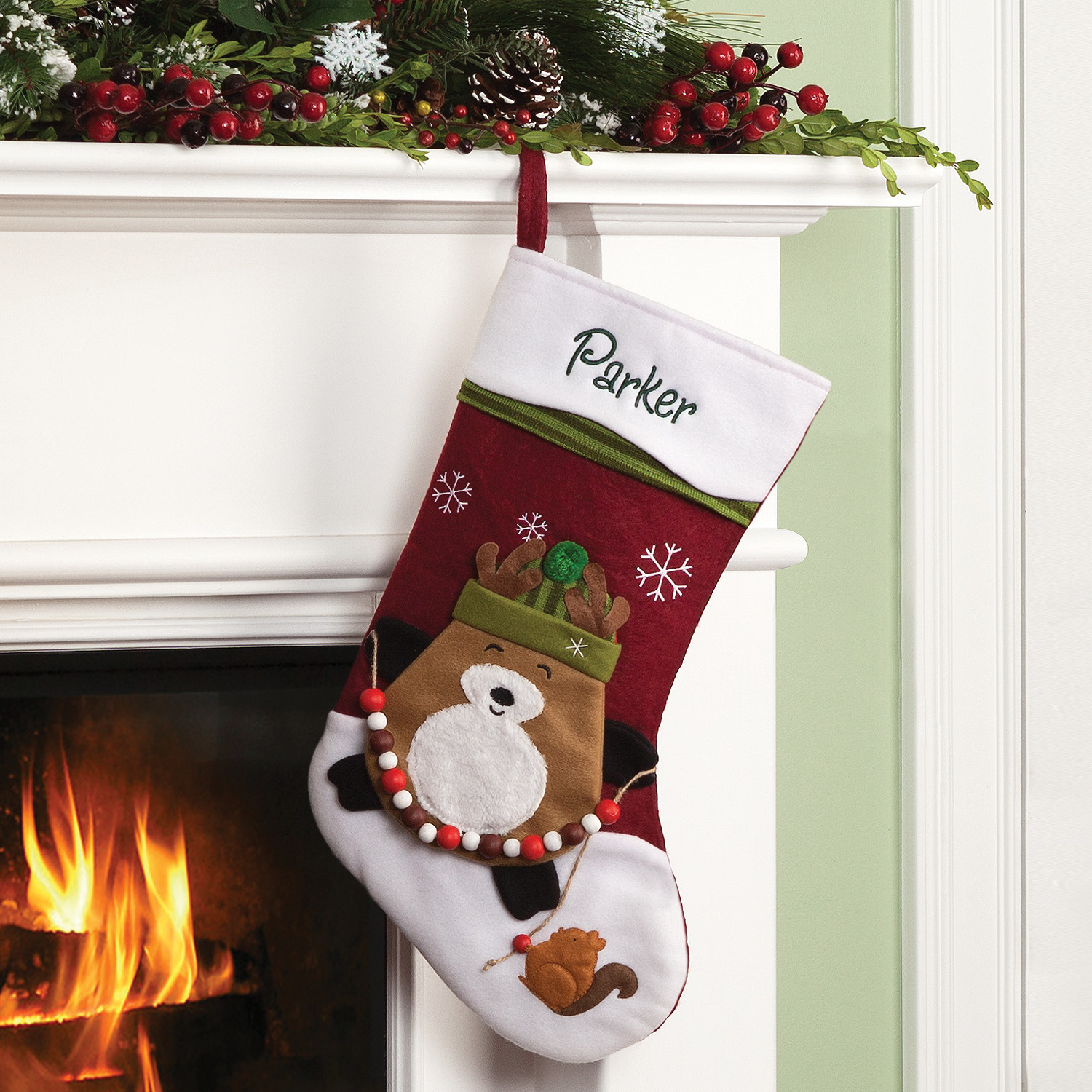 Personalized Snowcap Character Stocking - Reindeer