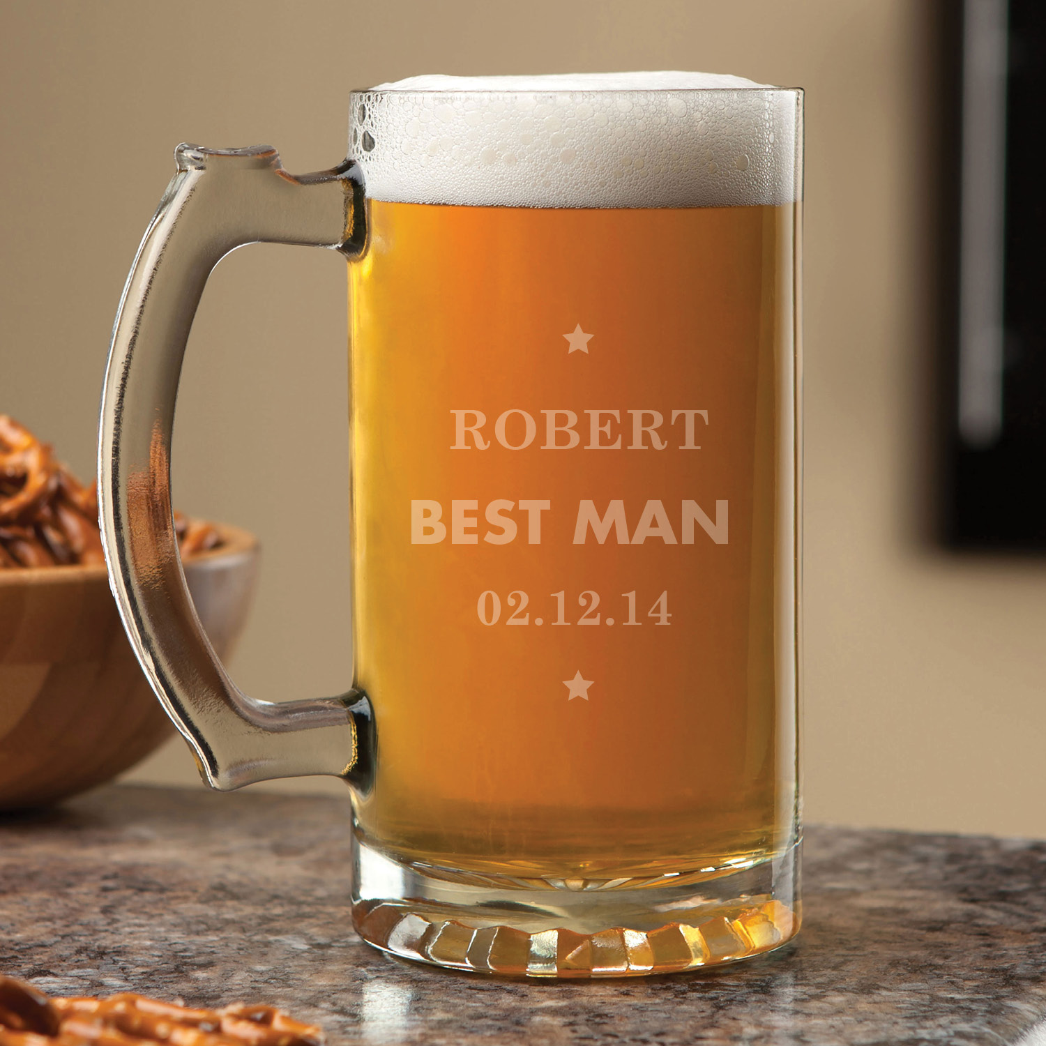 Best Man Personalized 16 Oz Beer Mug