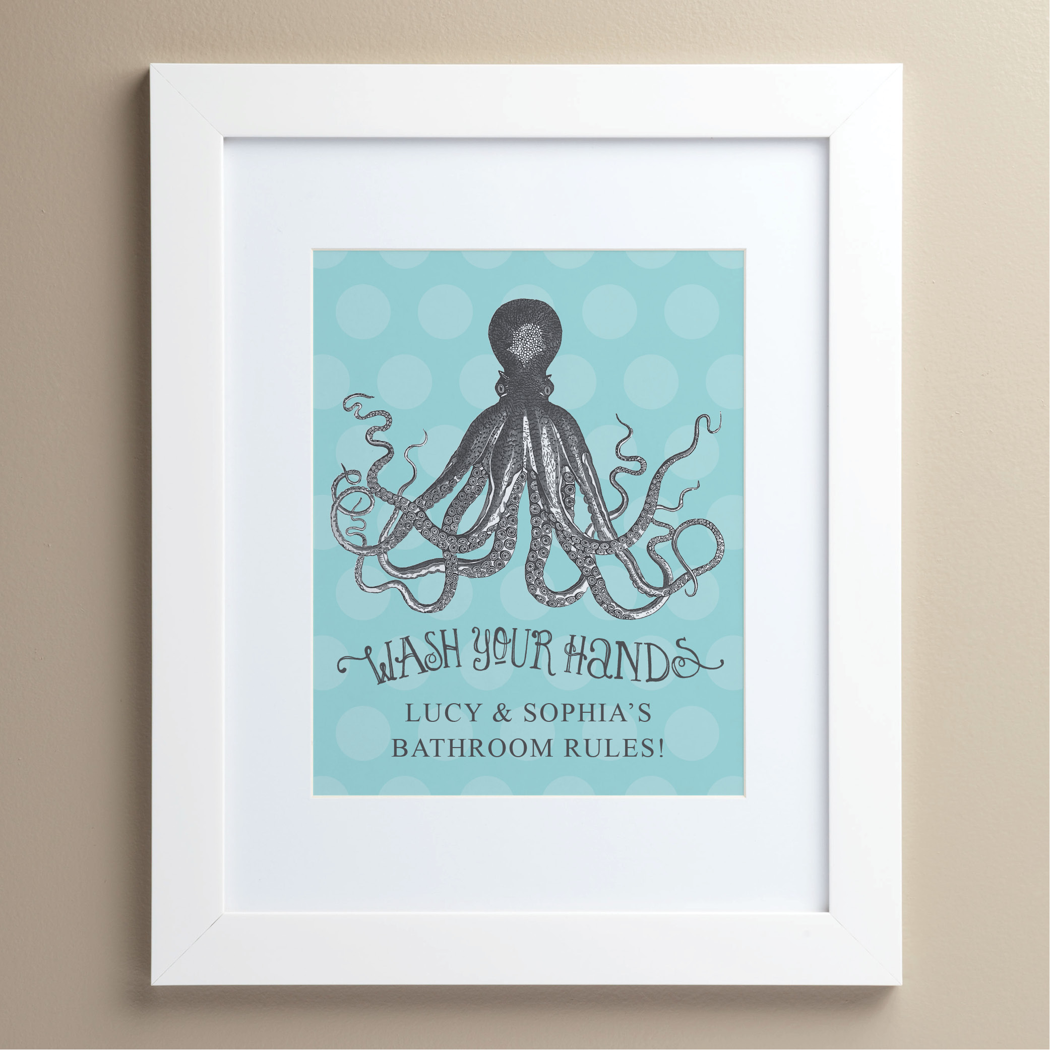 Octopus Personalized 11x14 Framed Print
