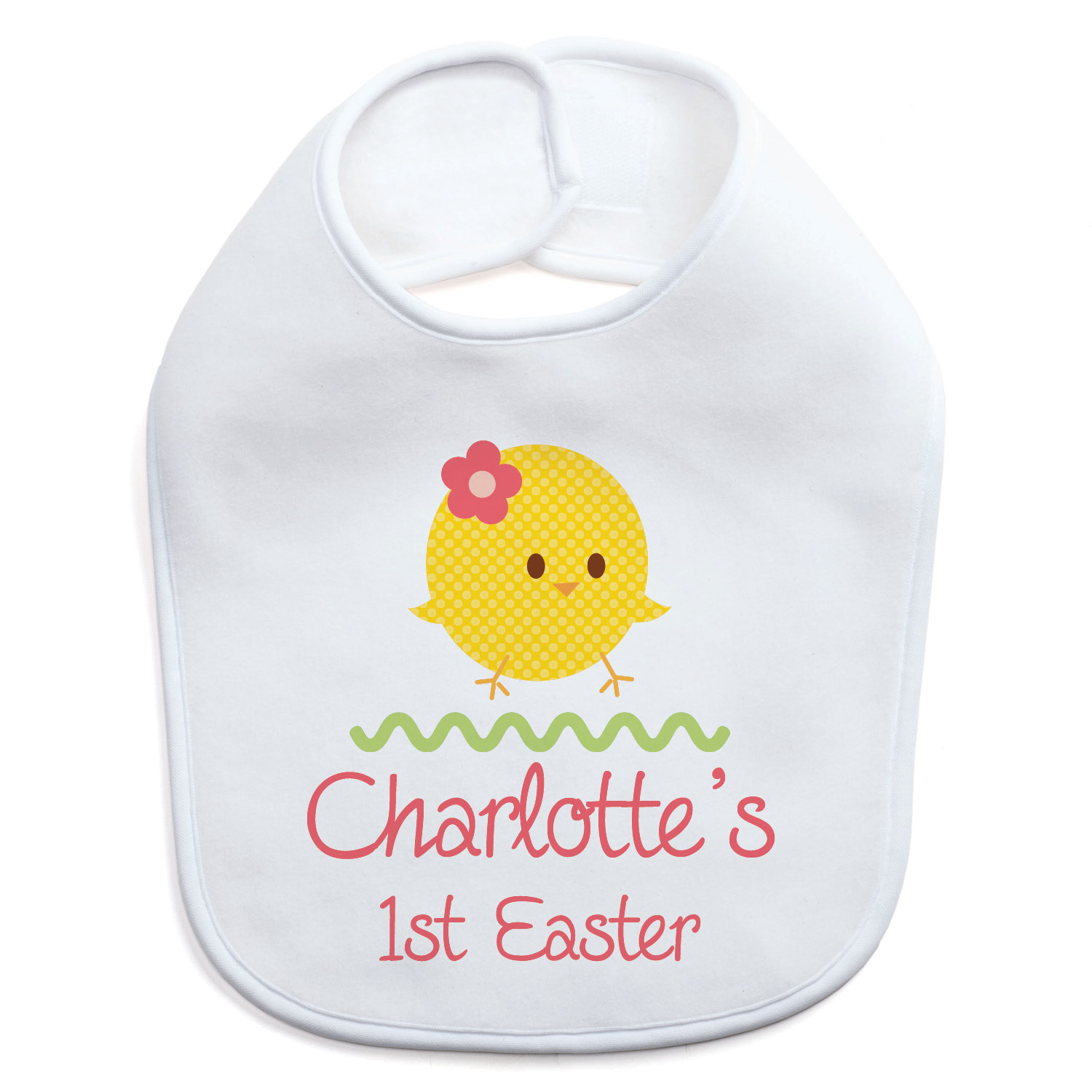 Girl's First Easter Personalized Bib 