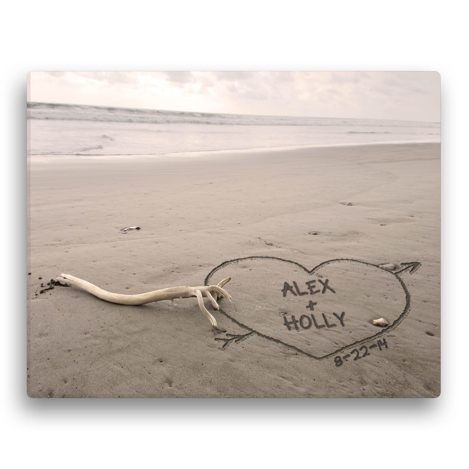 Names In The Sand Personalized 11x14 Canvas