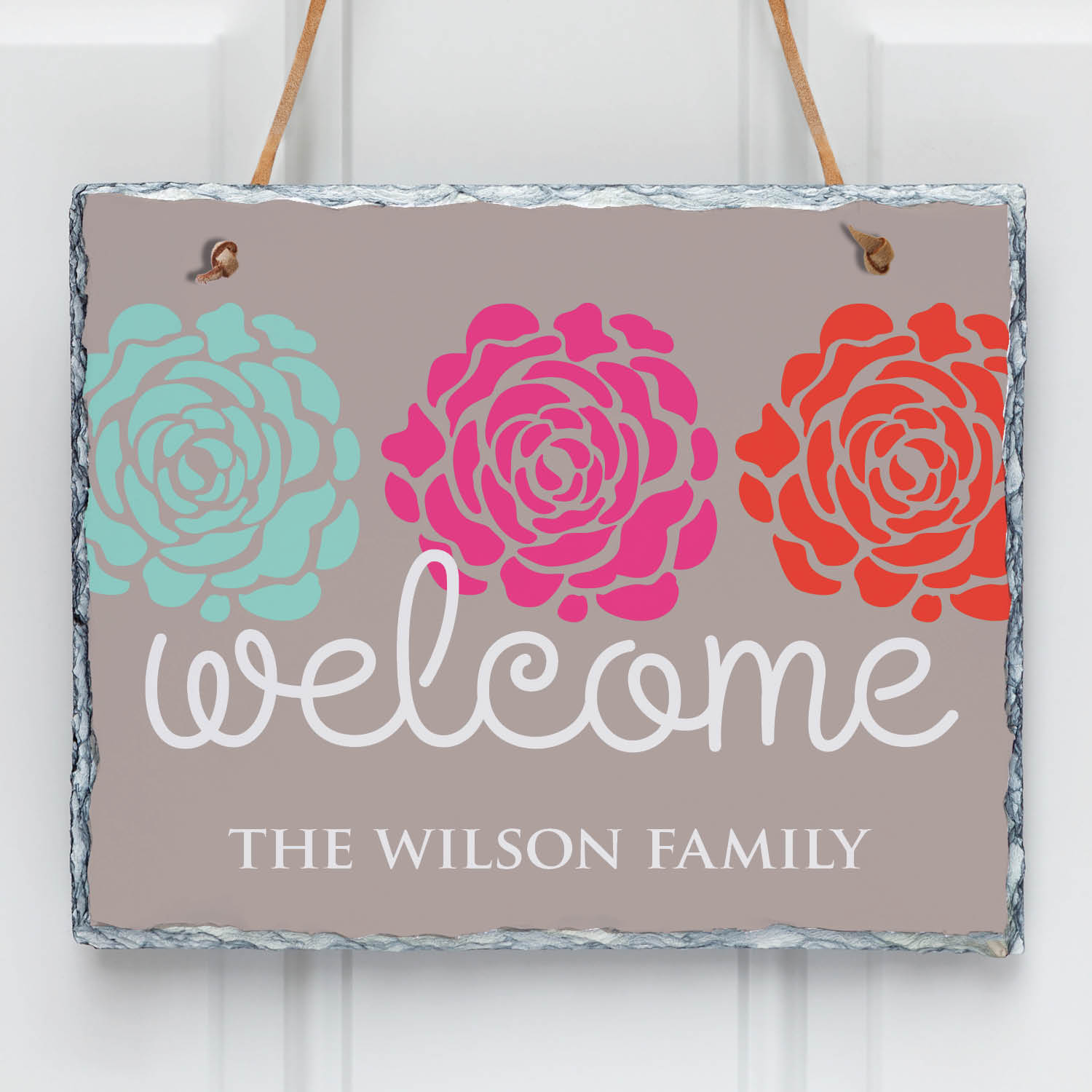 Lovely Flowers Personalized Wall Slate