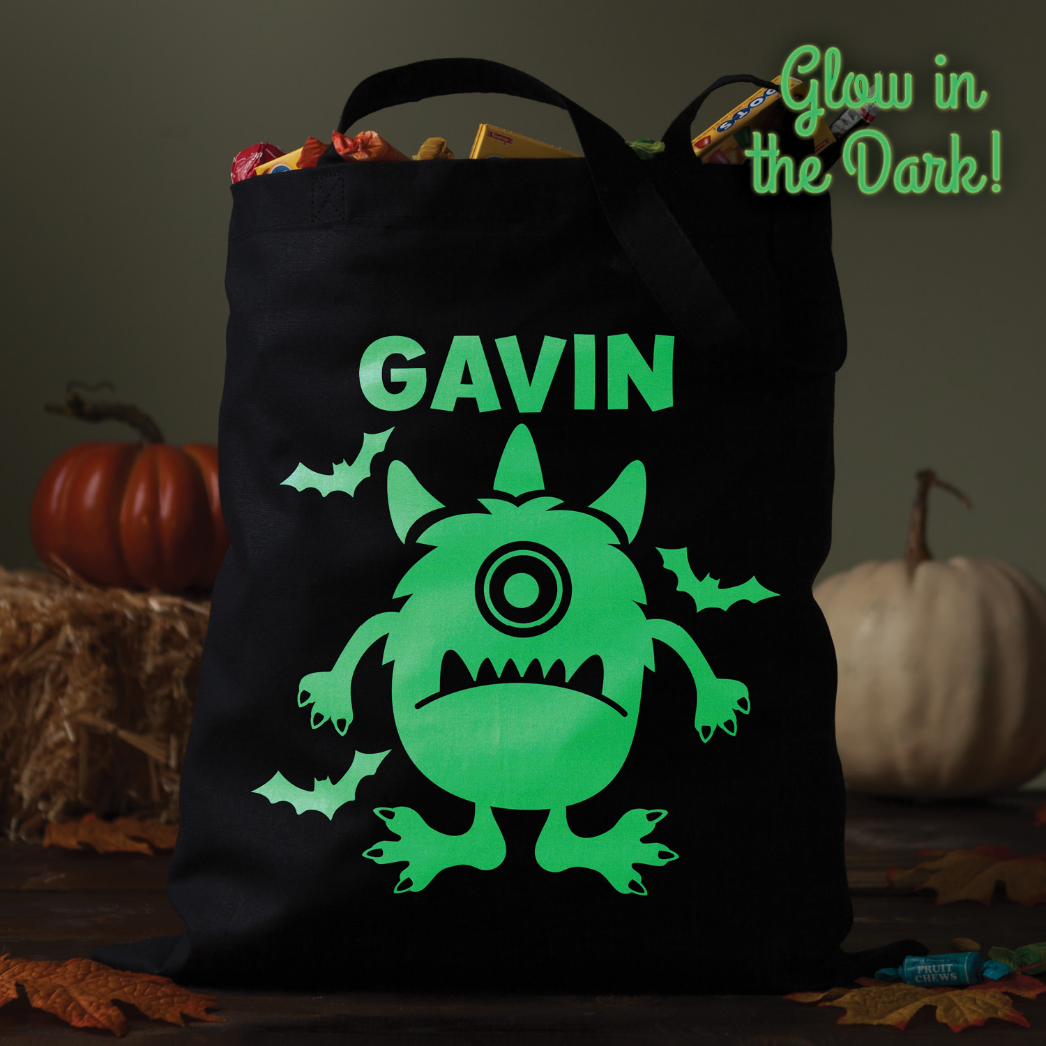 Scary Goblin Personalized Glow In The Dark Treat Bag