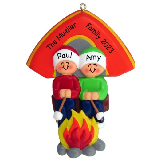  Personalized Camping Family of 2 Ornament 