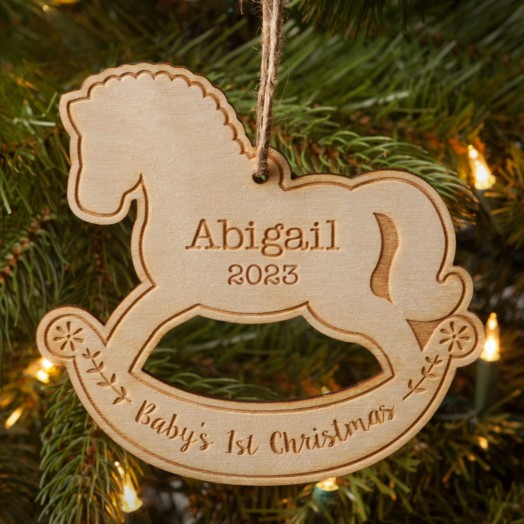 Baby's 1st Christmas Personalized Wood Ornament