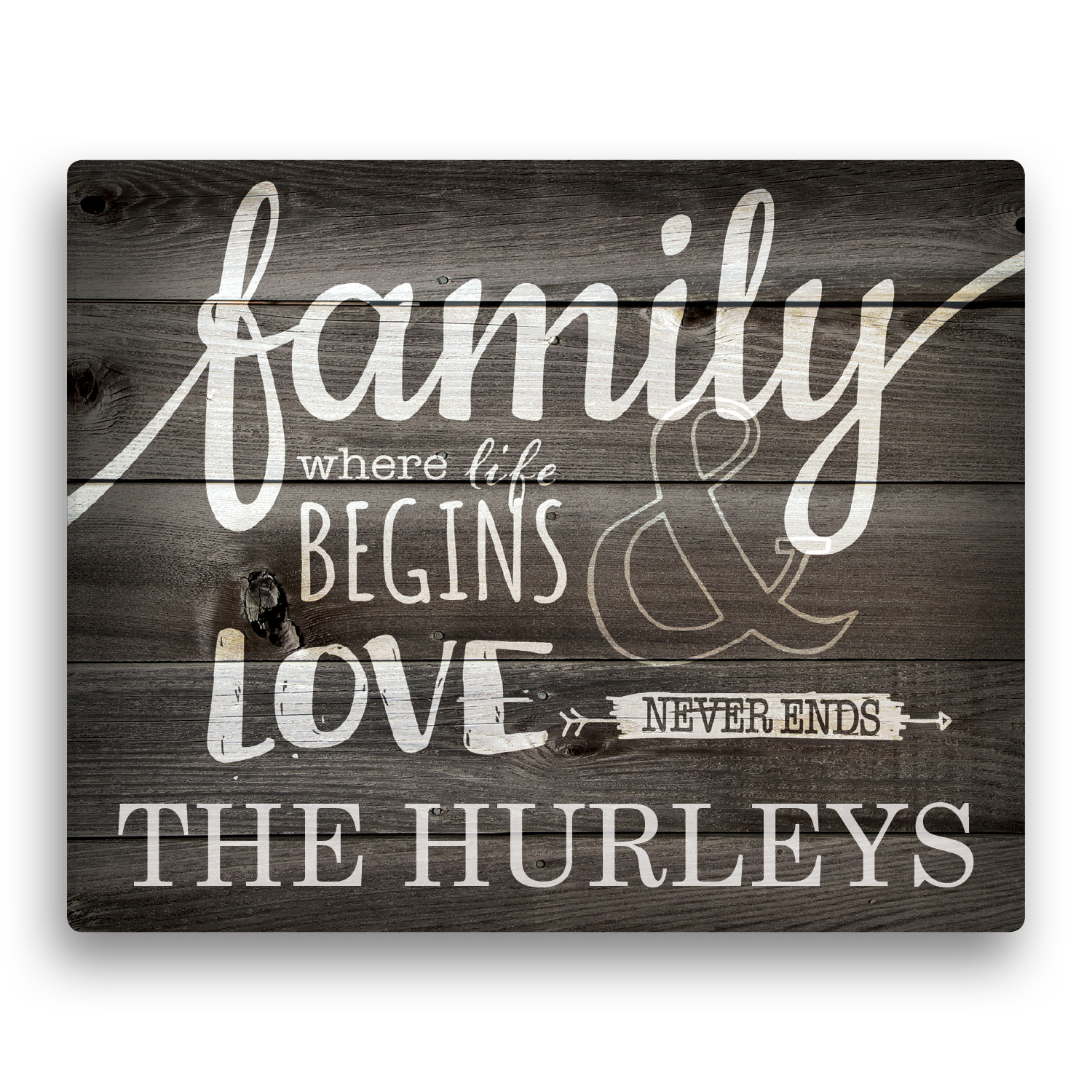 Life Begins With Family 16x20 Personalized Canvas