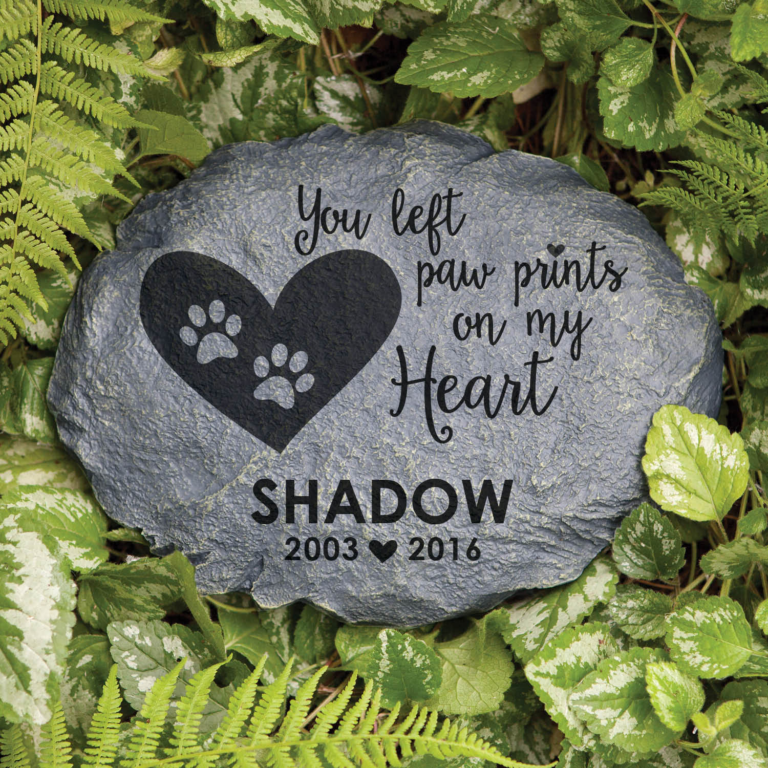 Paw Prints On My Heart Personalized Garden Stone