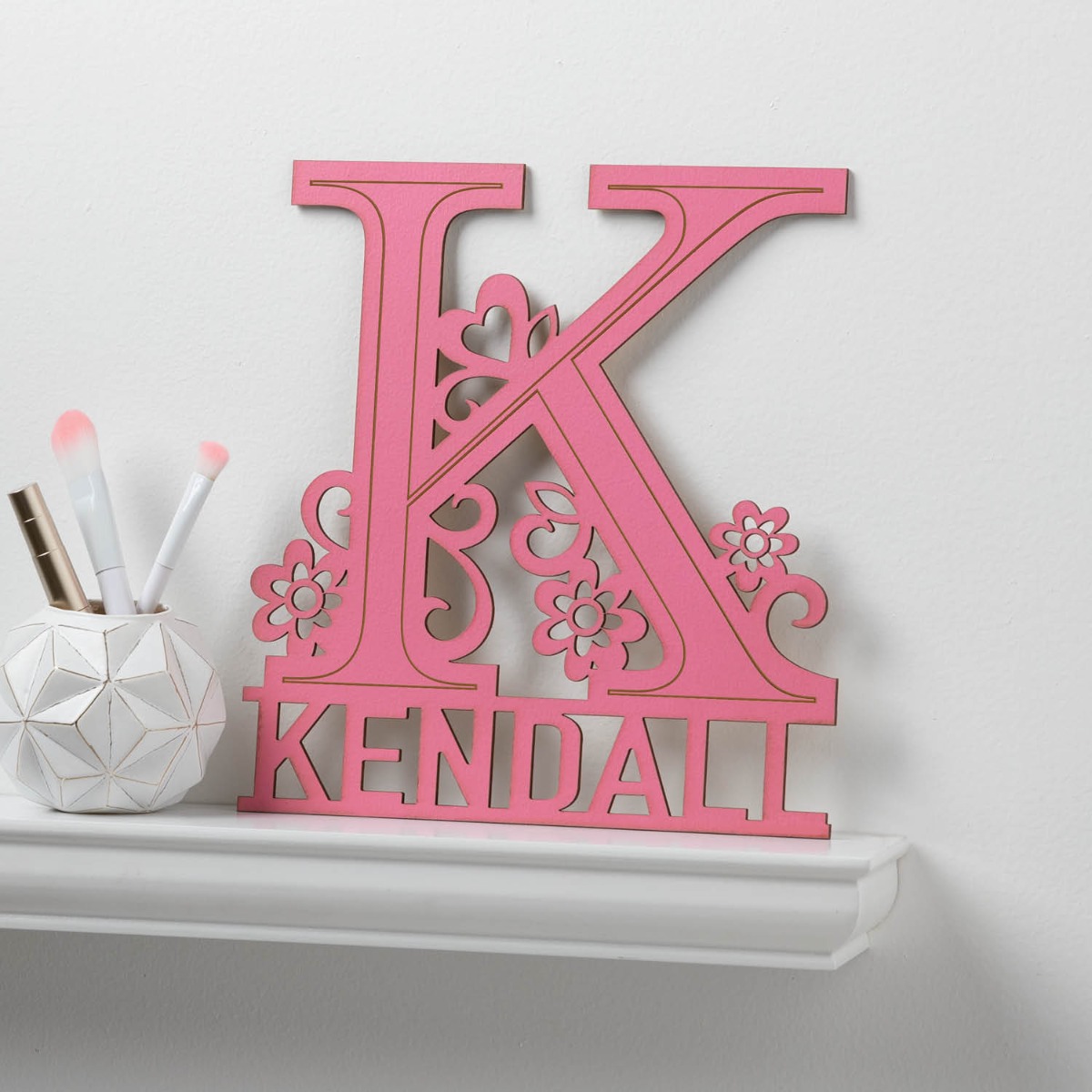 Her Name Personalized Pink Wood Plaque