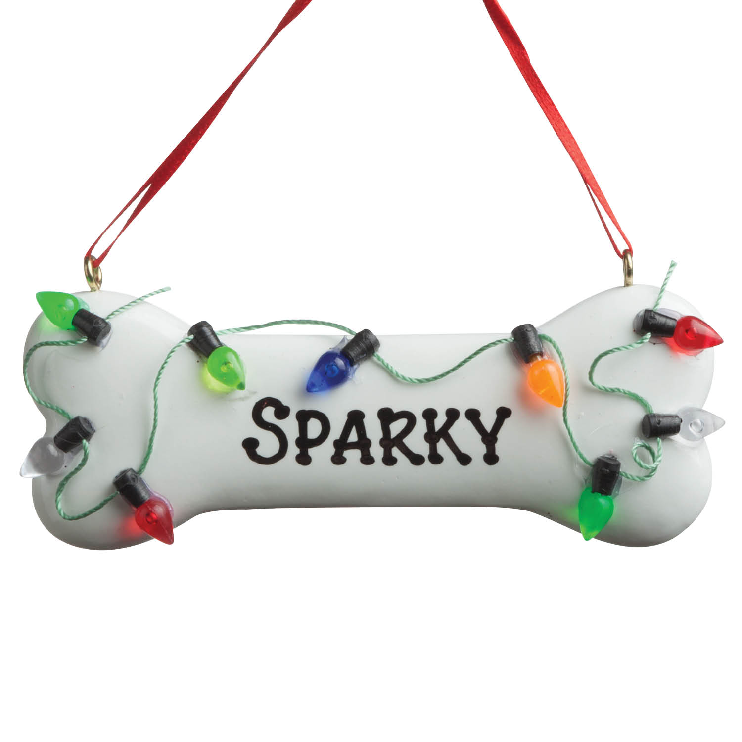 Dog Bone With Lights Personalized Ornament
