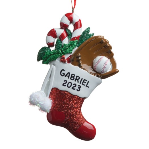 Baseball Stocking Personalized Ornament