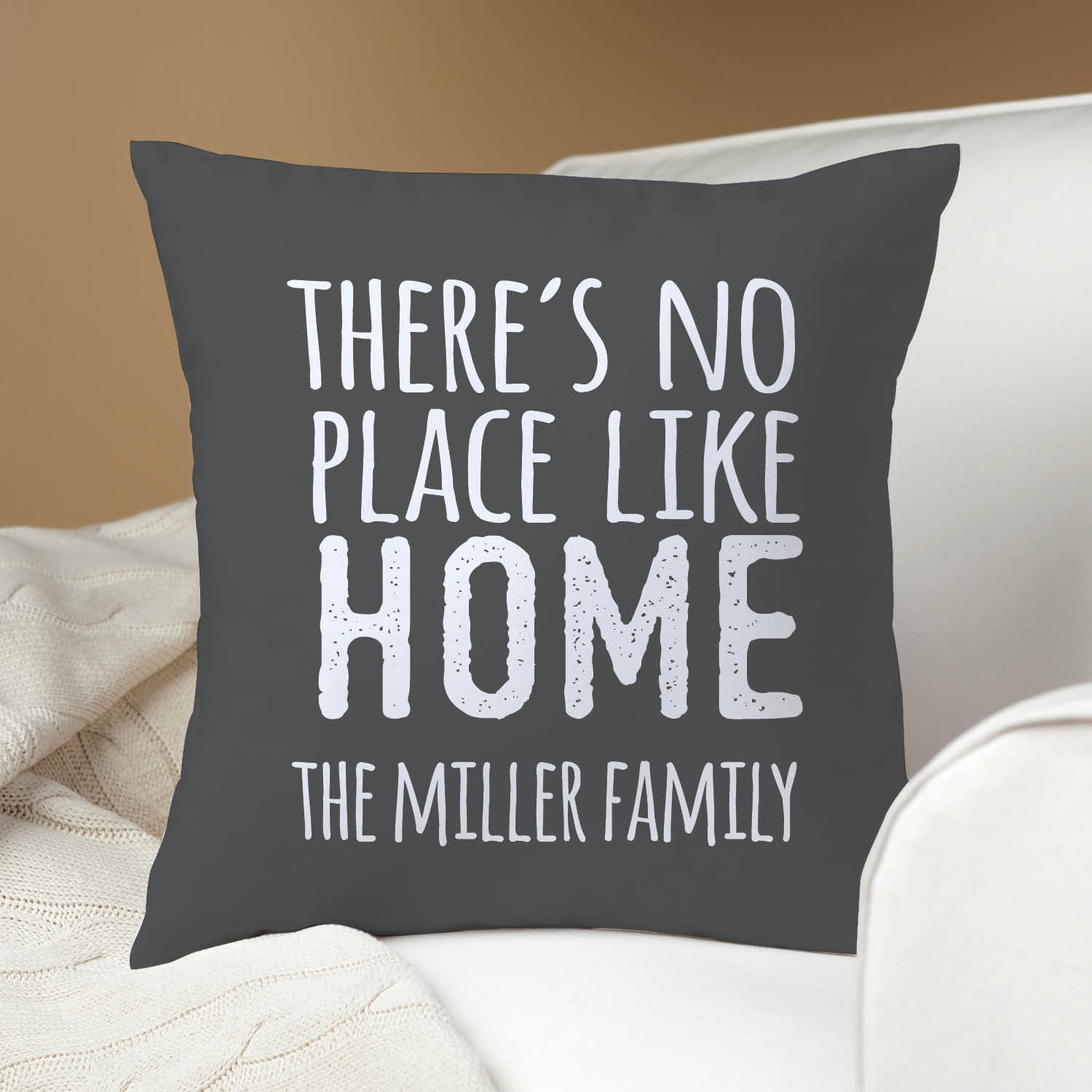 There's No Place Like Home Personalized Throw Pillow