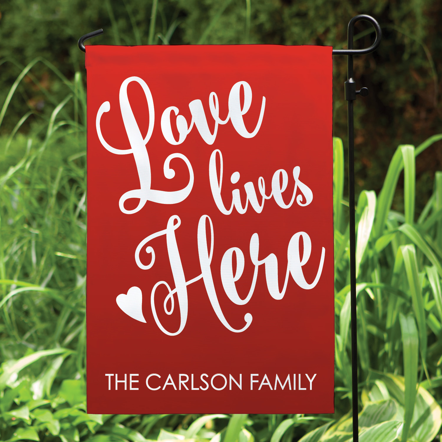 Love Lives Here Personalized Garden Flag