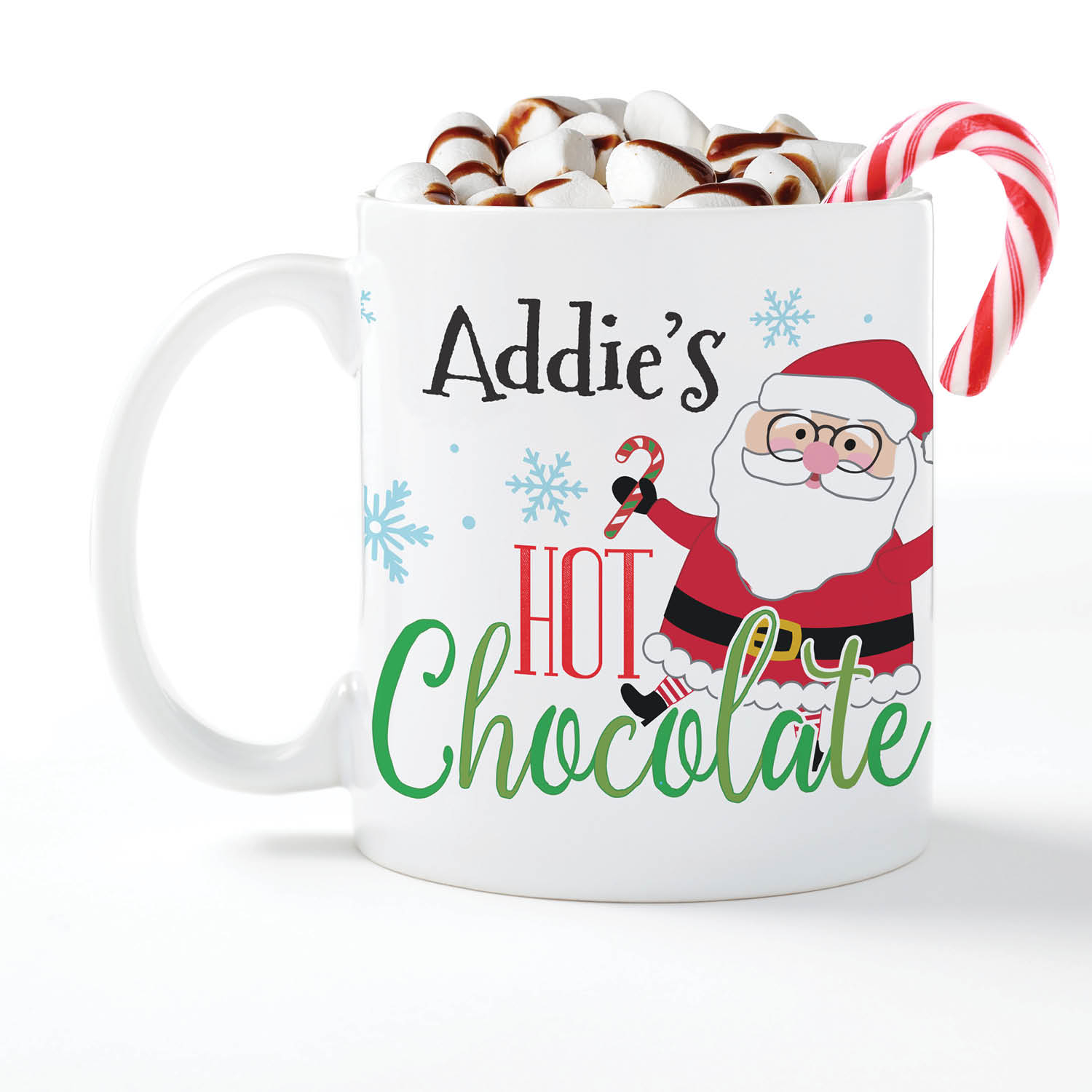 Santa's Hot Chocolate Personalized White Coffee Mug - 11 oz.