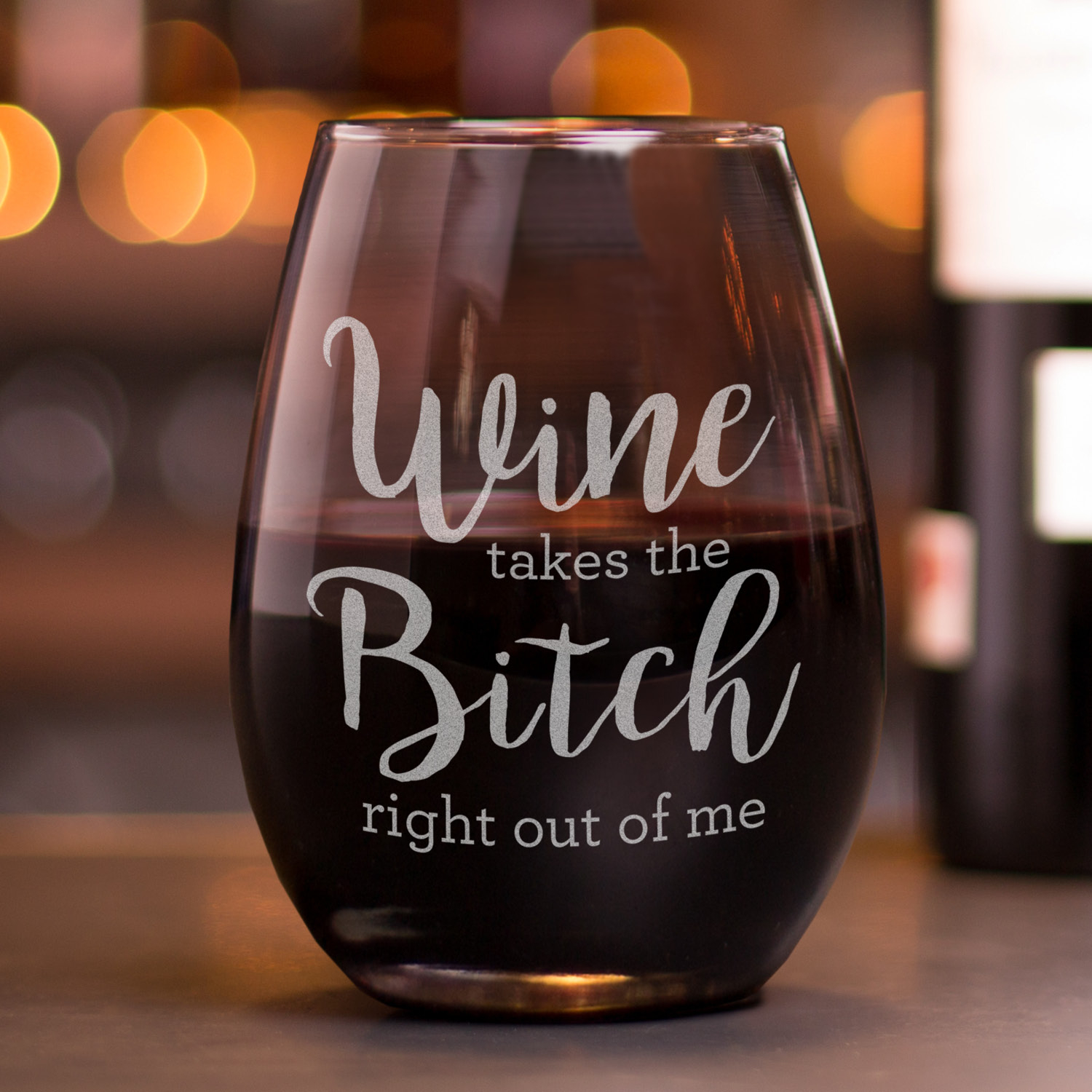 Bitch Stemless Wine Glass