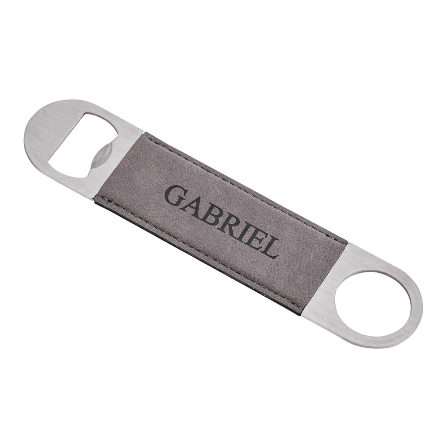 You Name It Grey Leatherette Bottle Opener