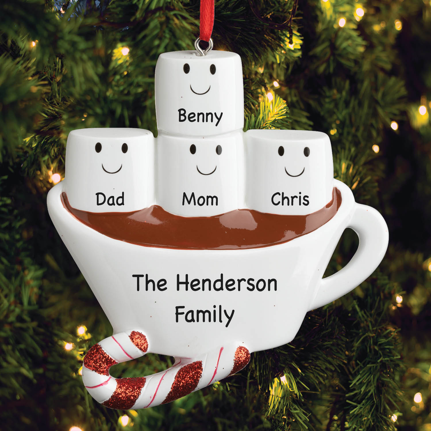 Hot Chocolate Family Personalized Ornament