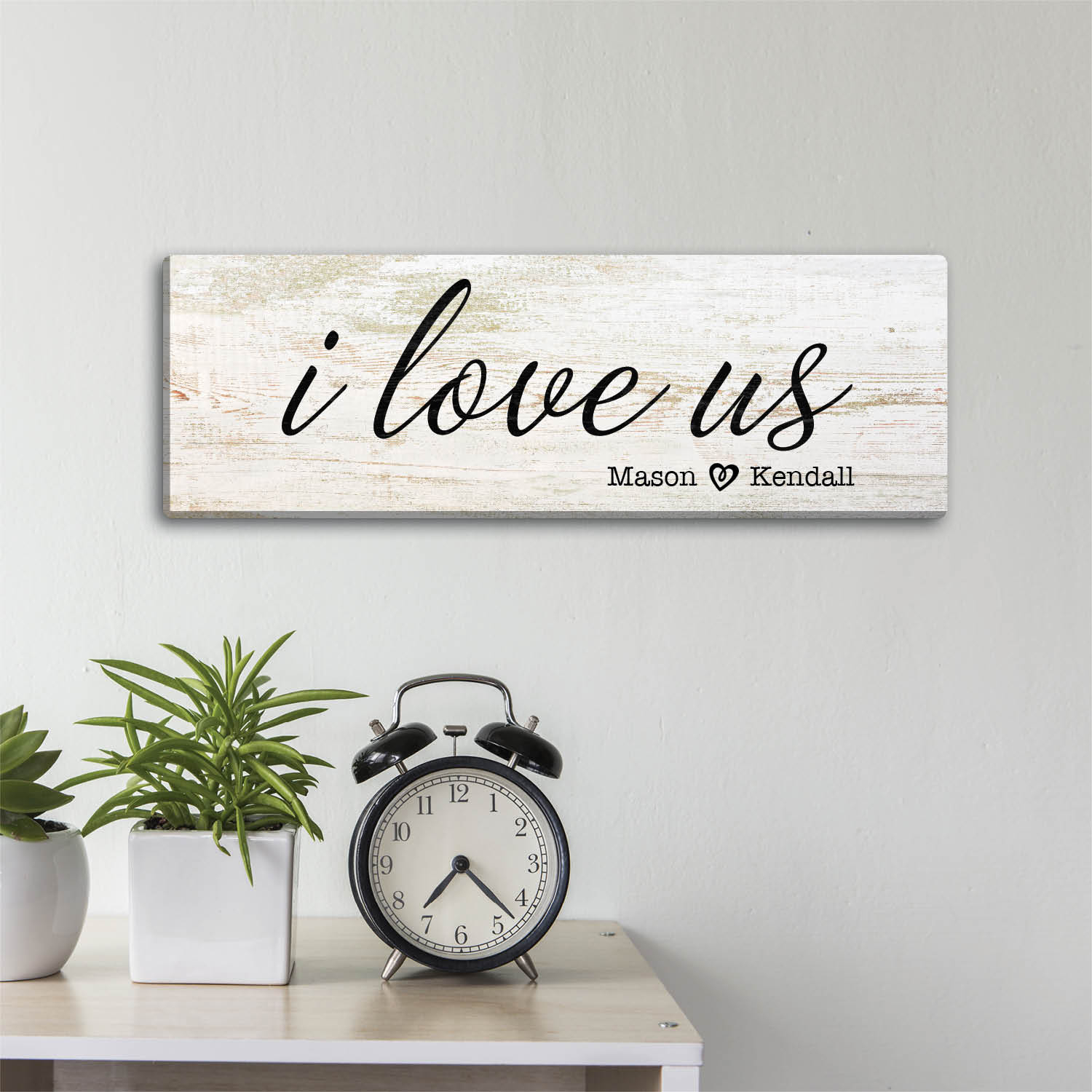 I Love Us Personalized Canvas 6x18
