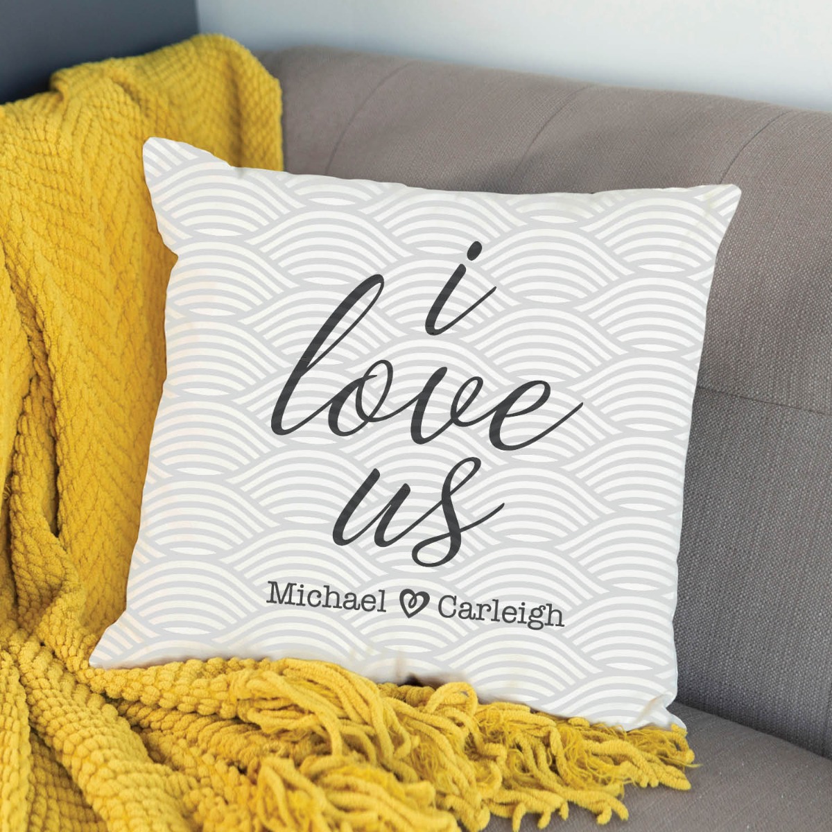I Love Us Personalized Throw Pillow