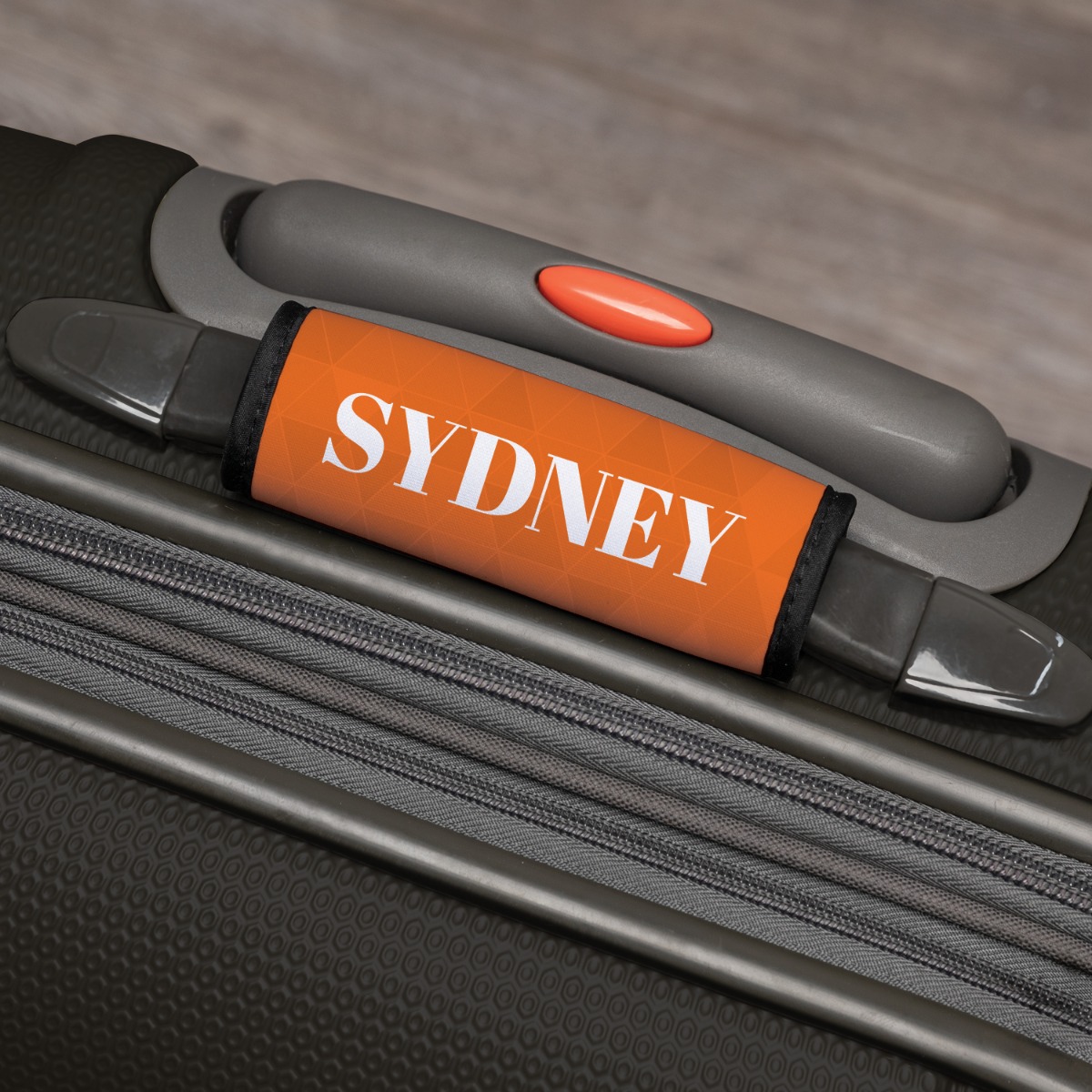 Orange Personalized Luggage Handle Wrap 