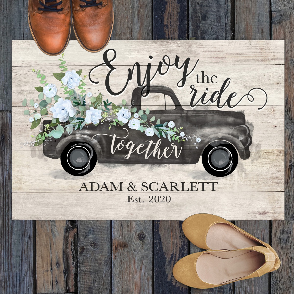 Enjoy the Ride Together Personalized Deluxe Doormat