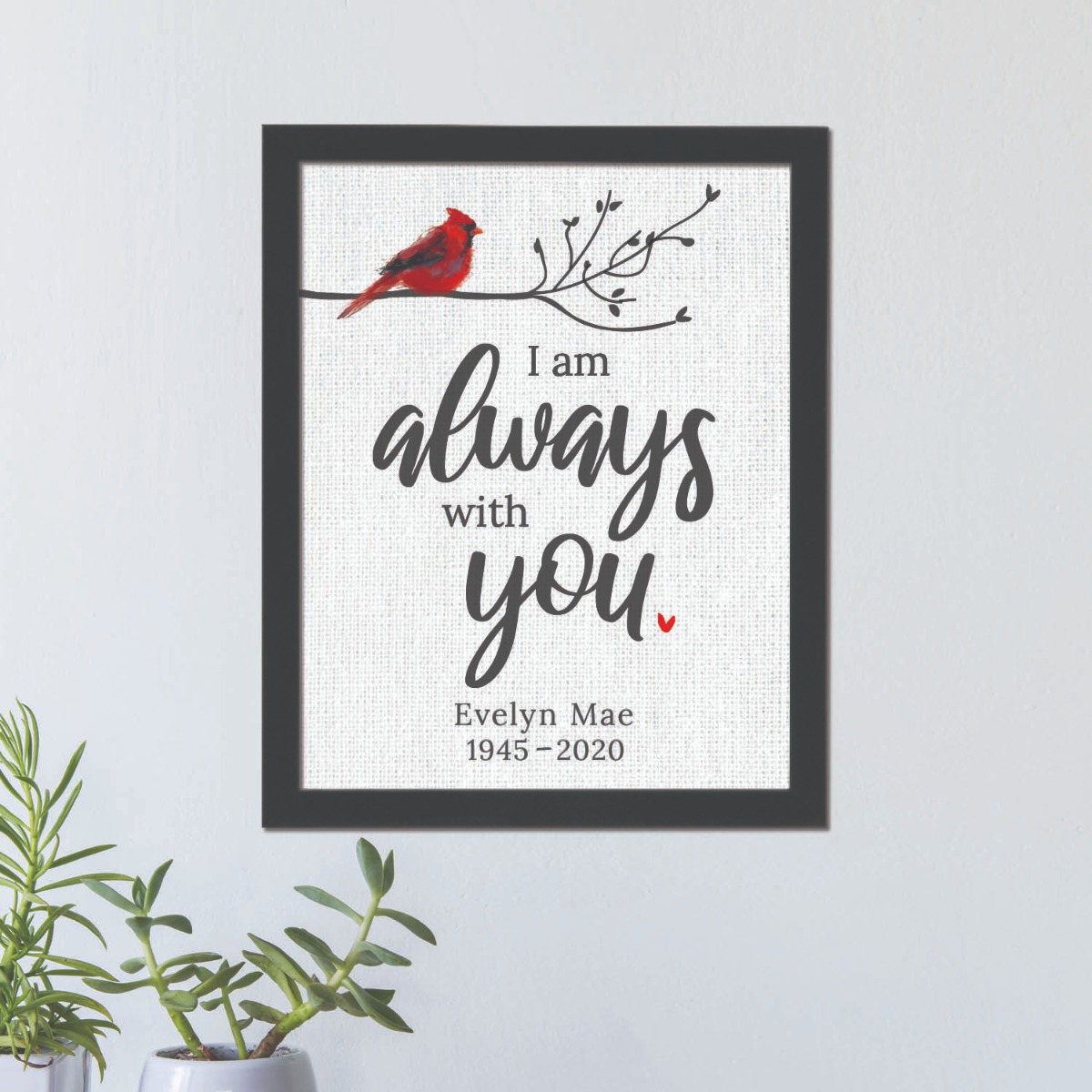 Always You Black Personalized Framed 11x14 Canvas