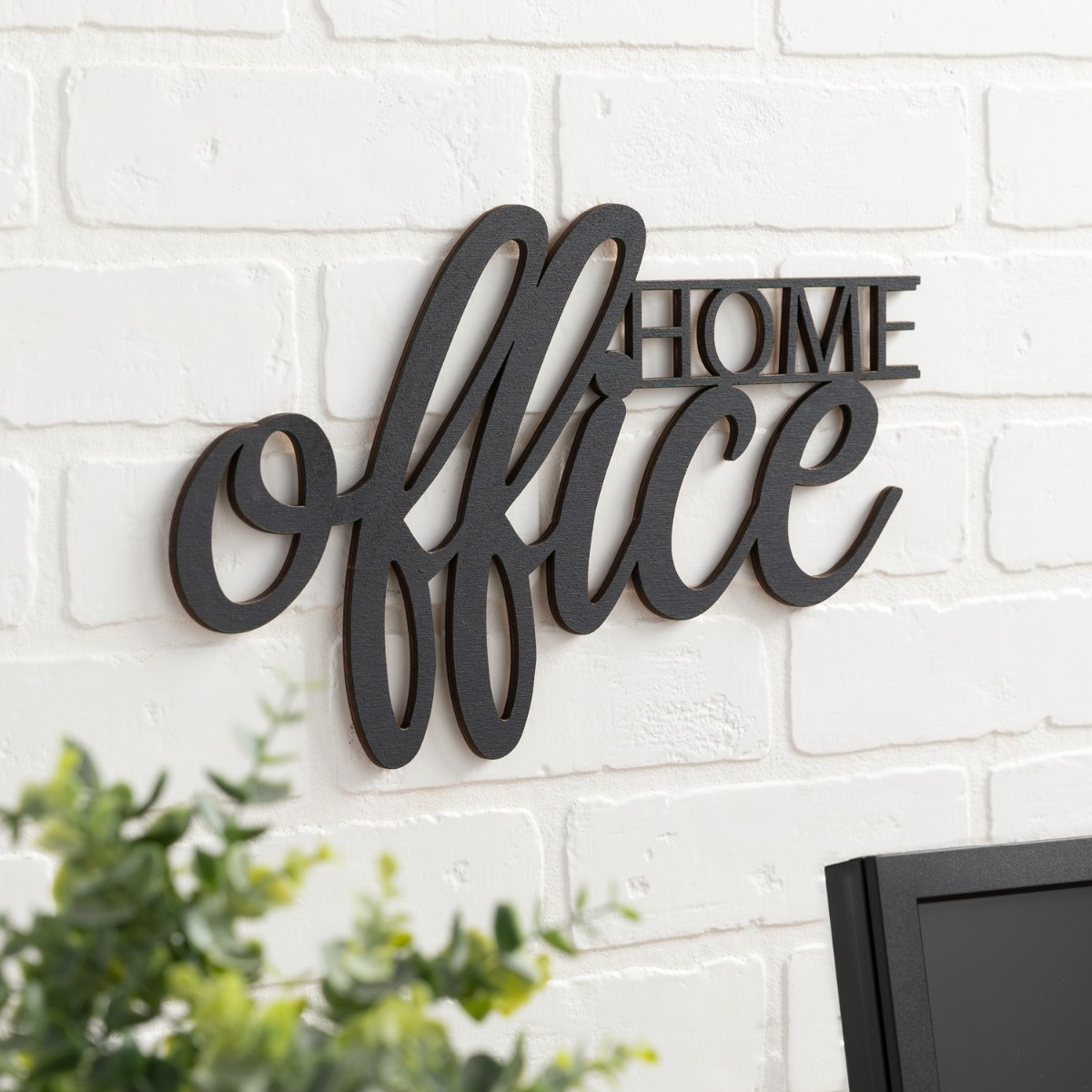 Home Office Black Wood Plaque 