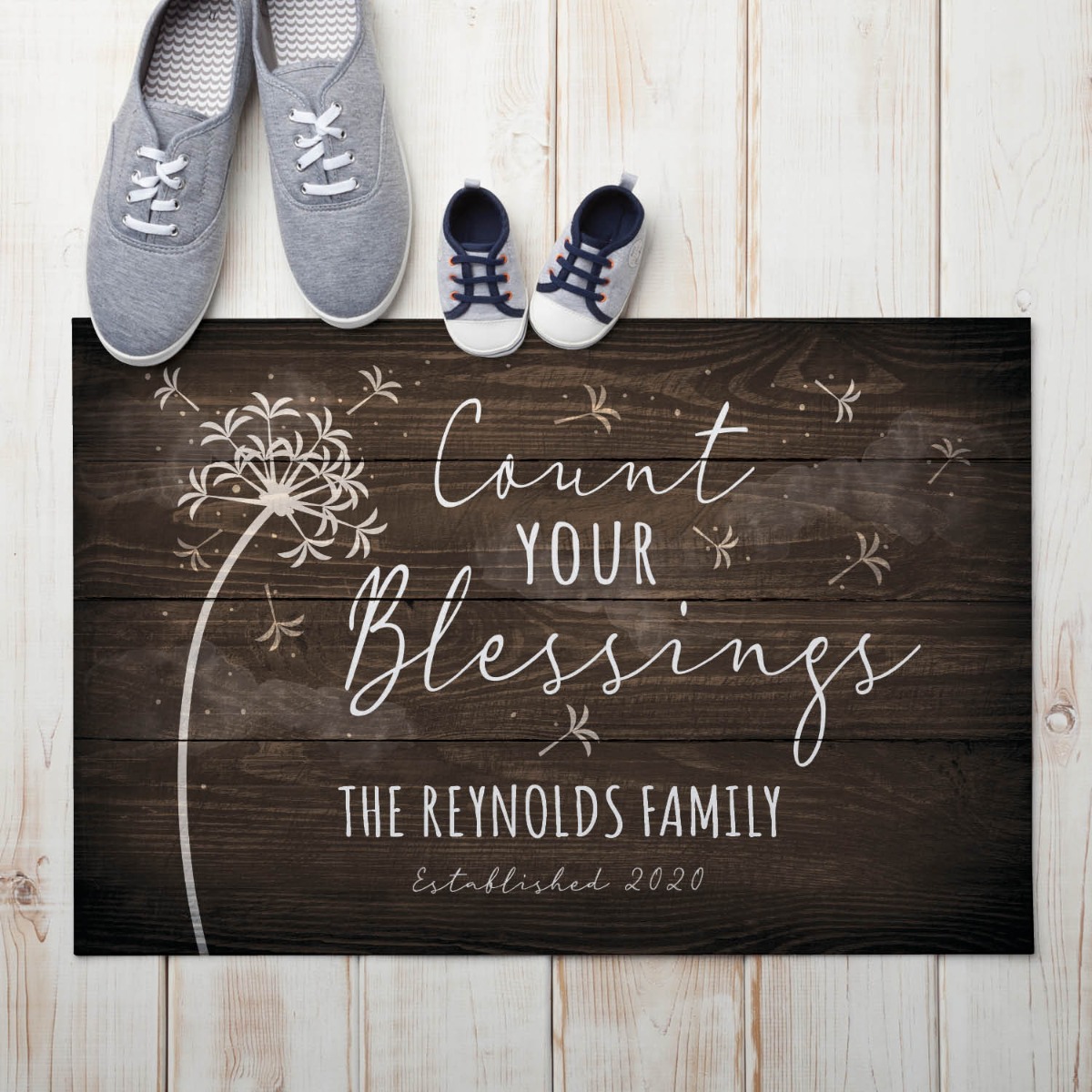 Count Your Blessings Personalized Standard Doormat