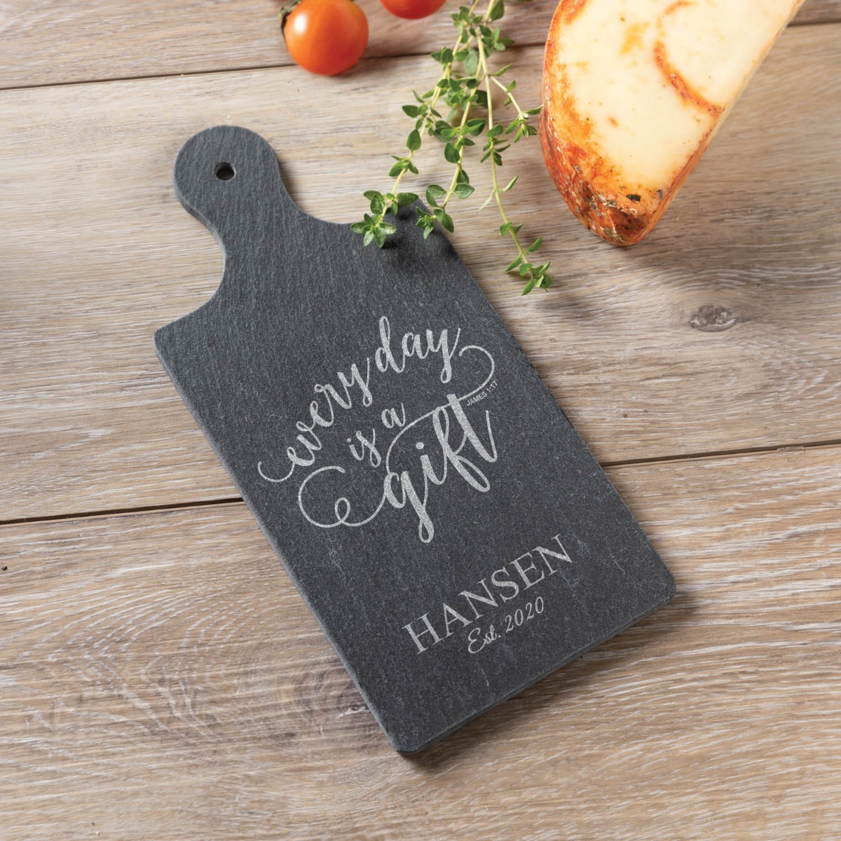 Everyday Is A Gift Personalized Slate Cheese Board