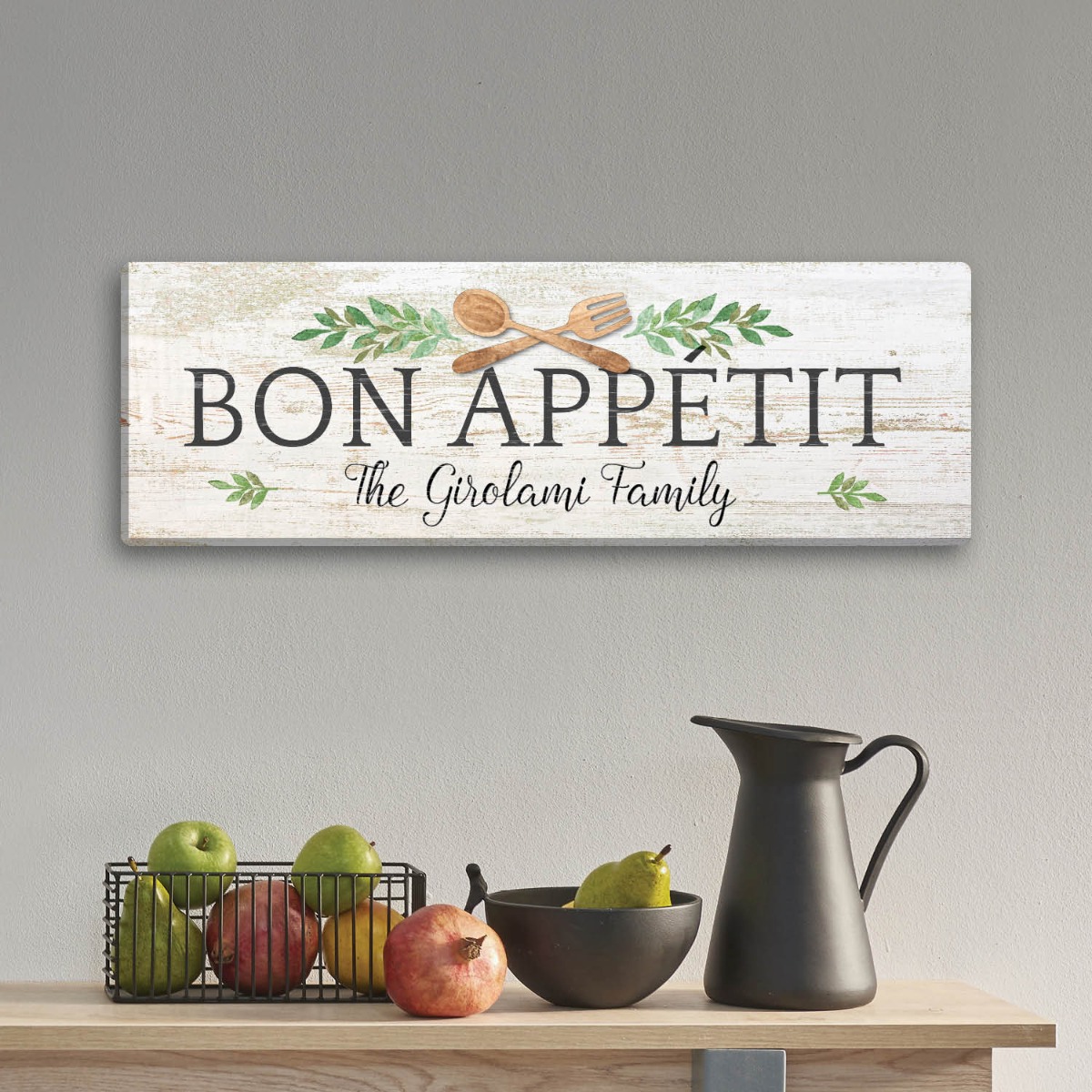 Bon Appetit Personalized 9x27 Canvas