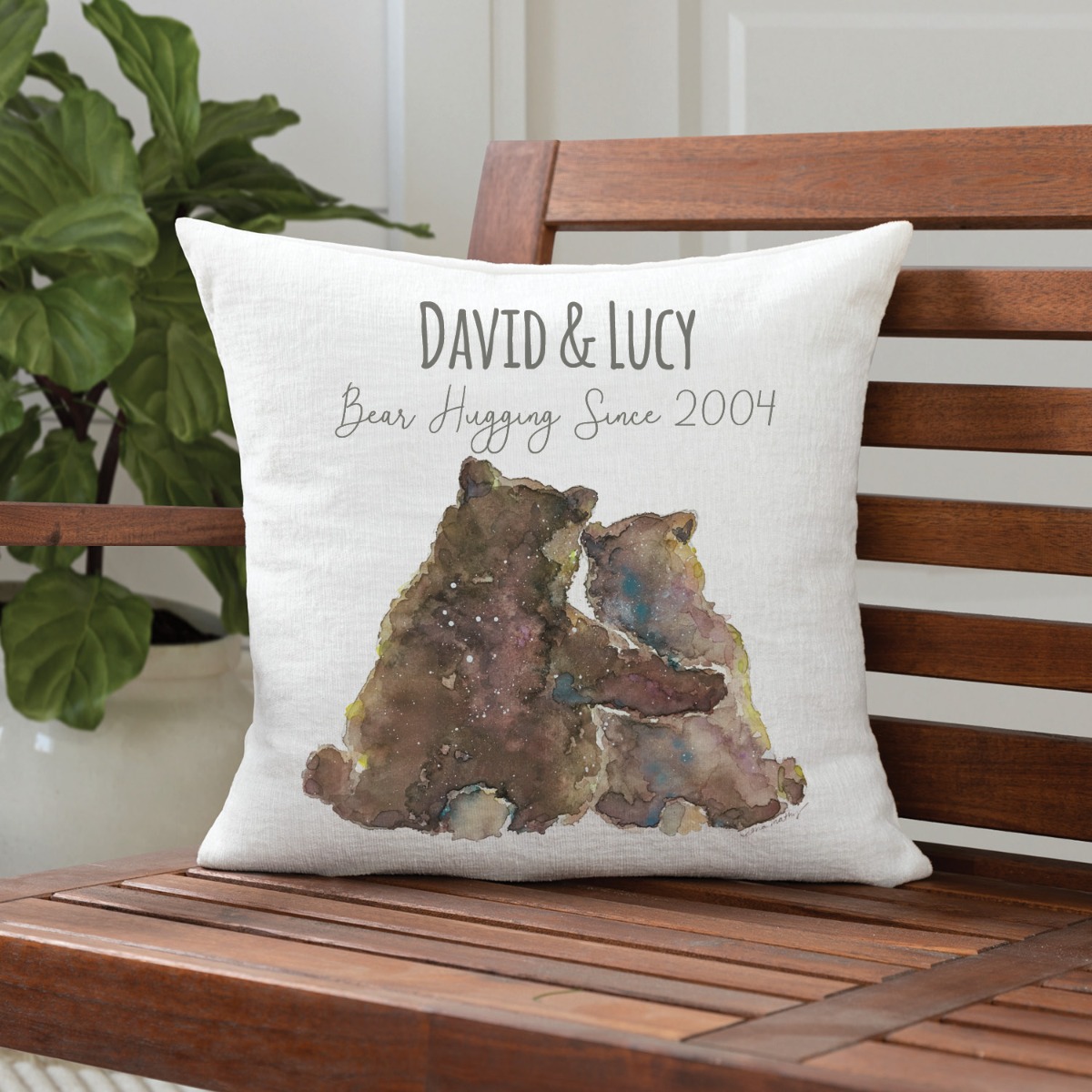 Bear Couple Personalized 17" Throw Pillow