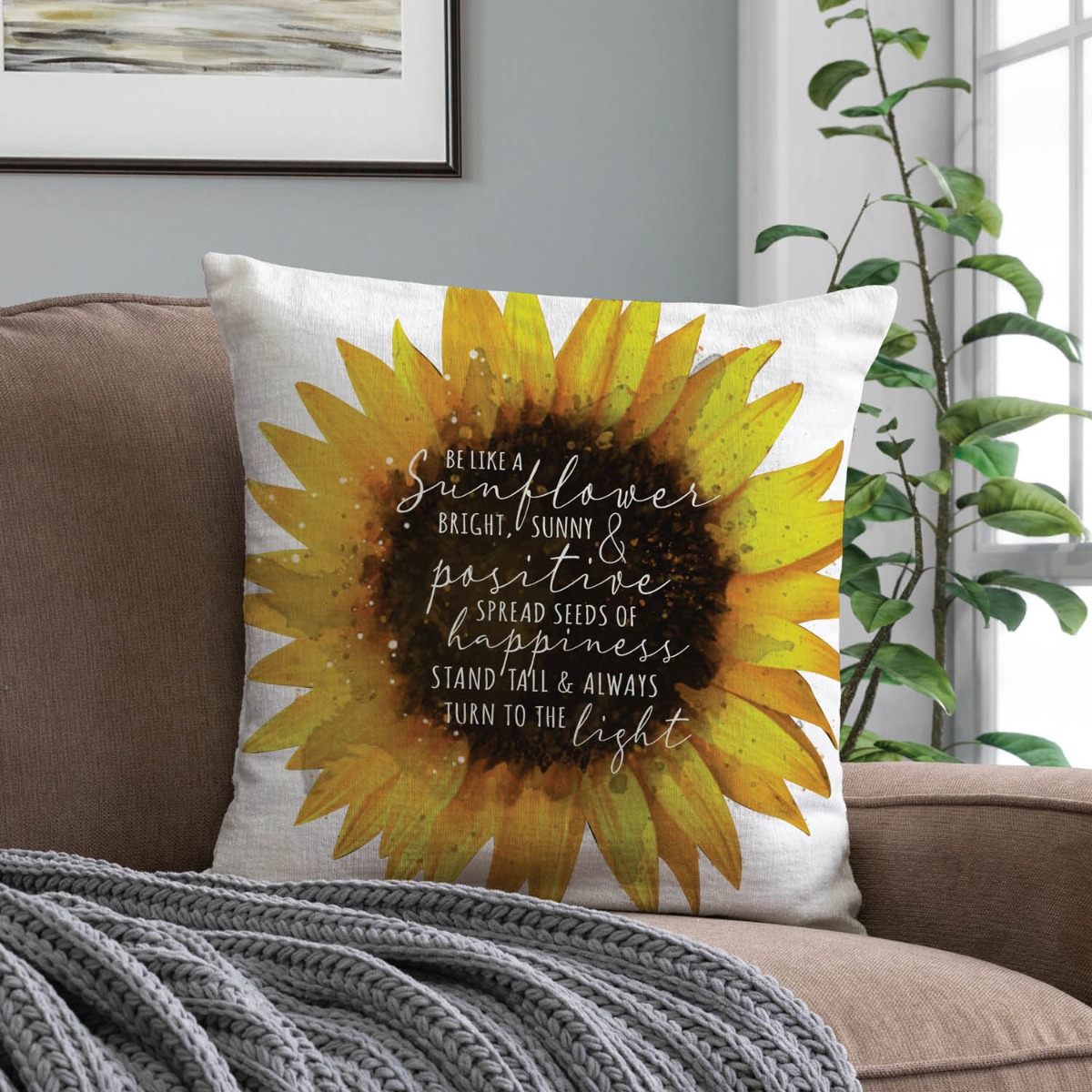 Be Like A Sunflower 17" Throw Pillow