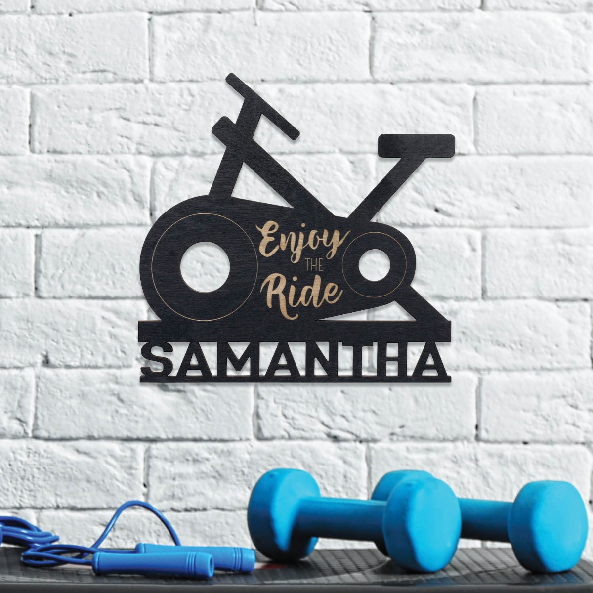 Enjoy The Ride Personalized Black Wood Plaque