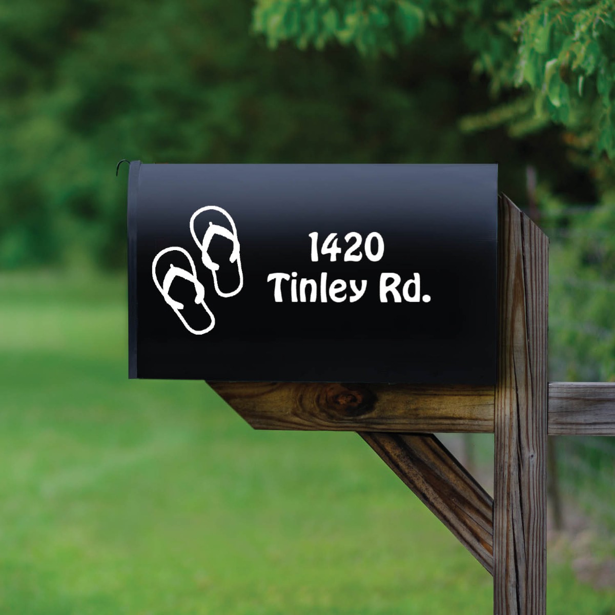 Flip Flops Personalized White Mailbox Decal