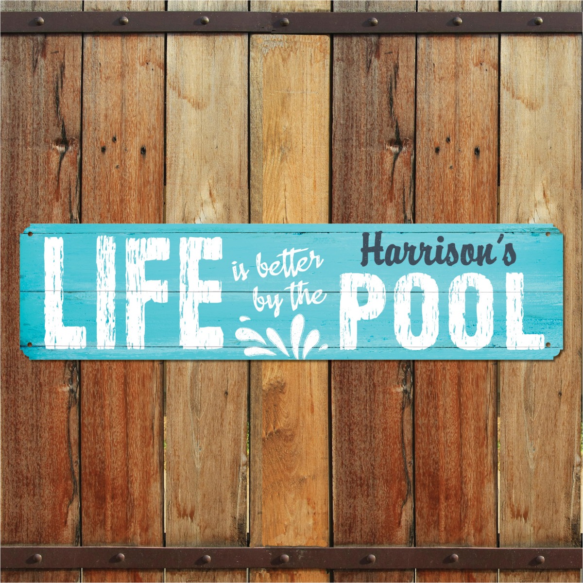 Life is Better at the Family Pool Metal Sign
