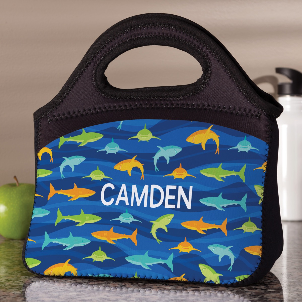 Colorful Sharks Personalized Lunch Bag 