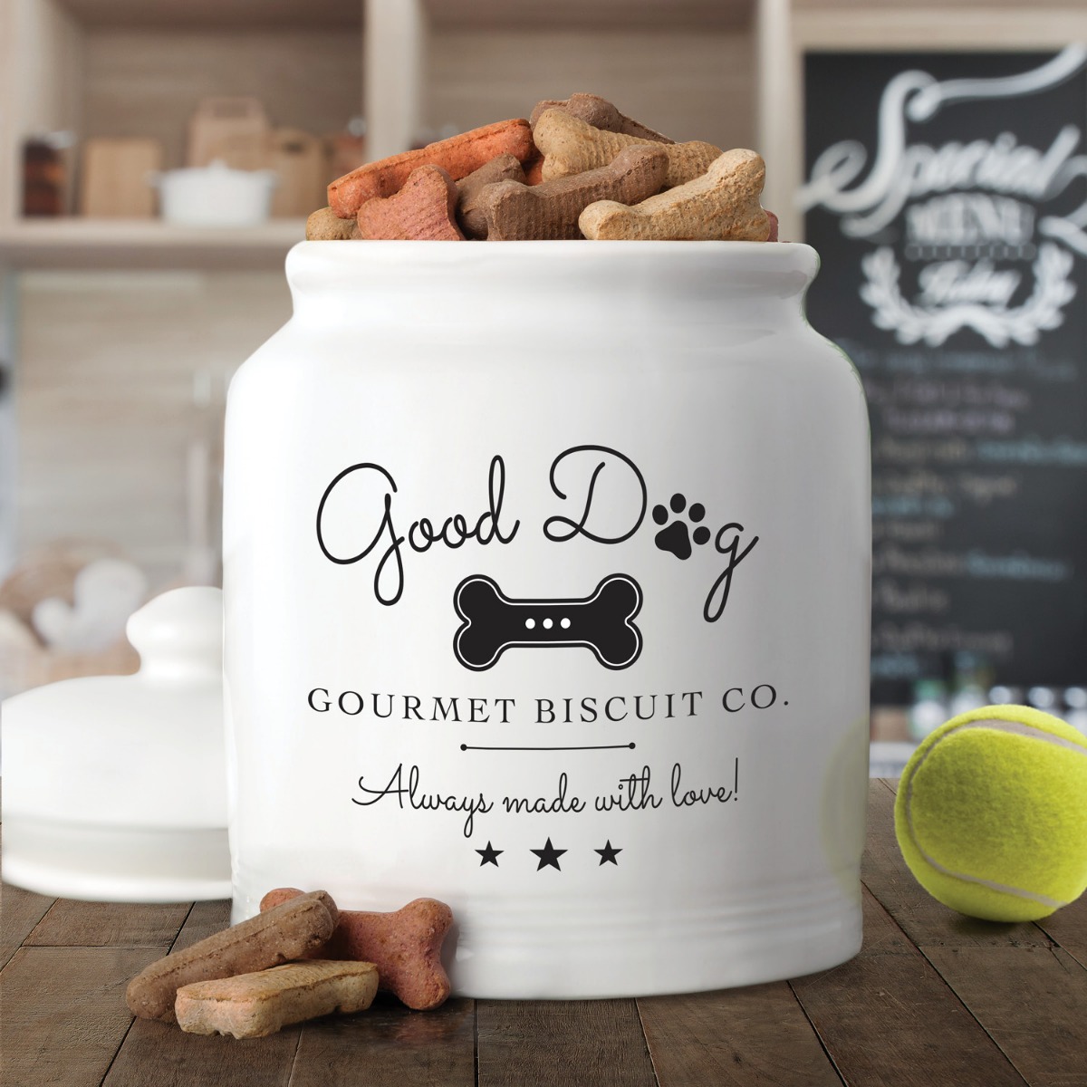 Good Dog Personalized Ceramic Treat Jar 