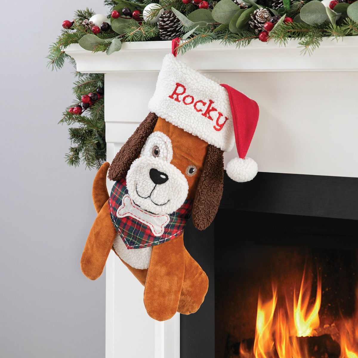 Floppy Eared Dog with Bandana Personalized Stocking 