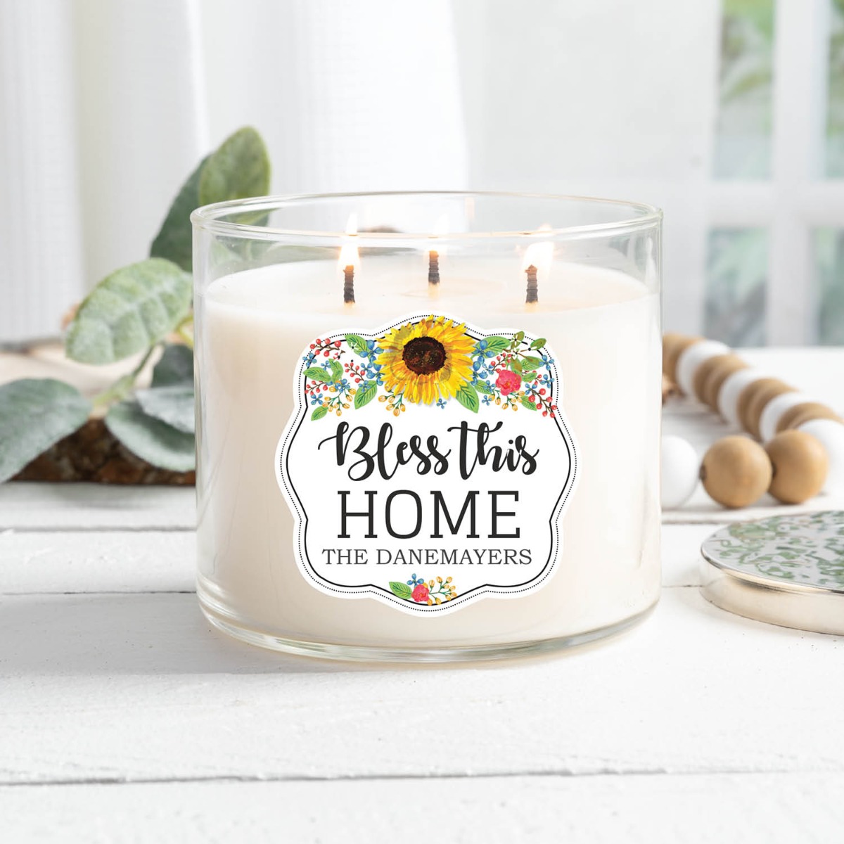 Bless this Home Personalized 3 Wick Candle 