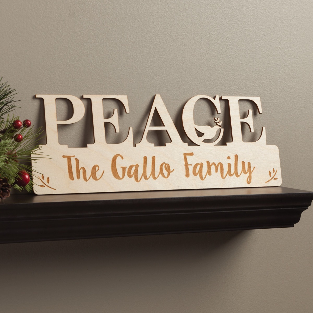 Peace Personalized Wood Plaque 
