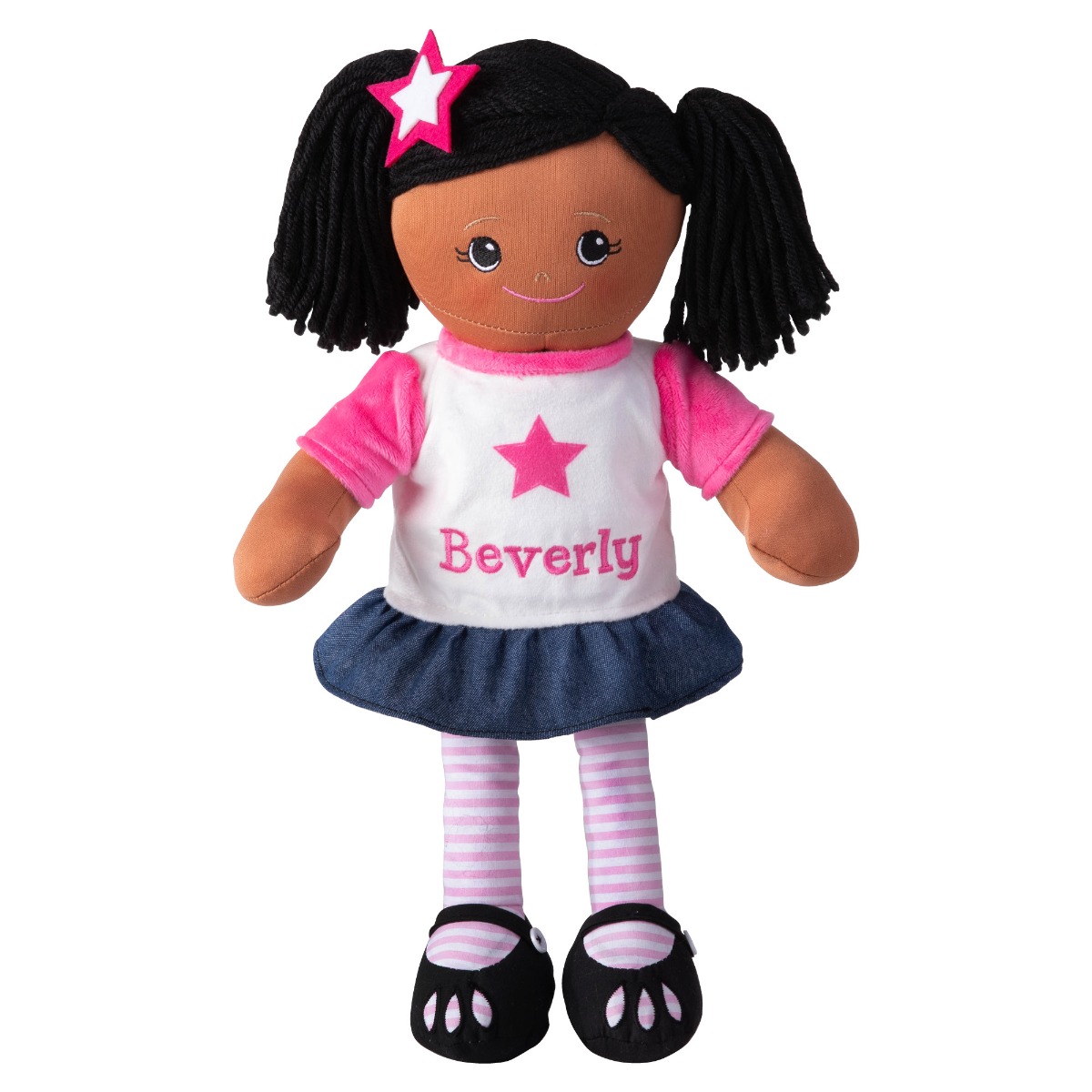 African American rag doll with name 