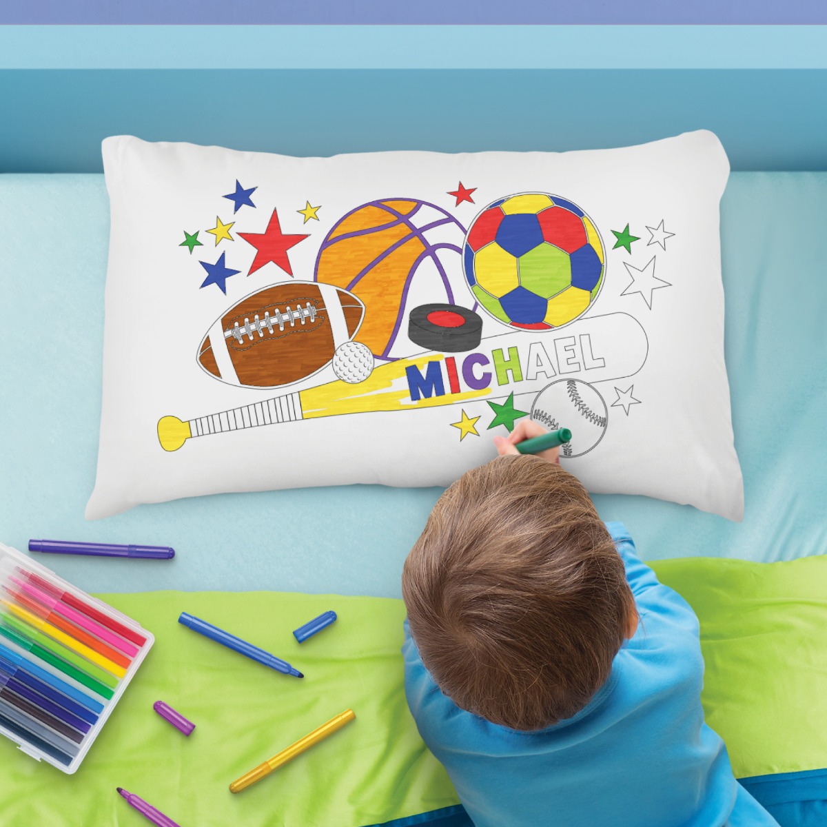 DIY Color Your Own Sports & Stars Personalized Pillowcase