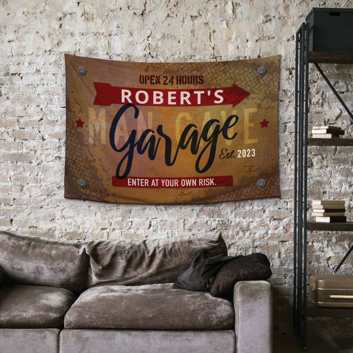 Man Cave Personalized Wall Tapestry 