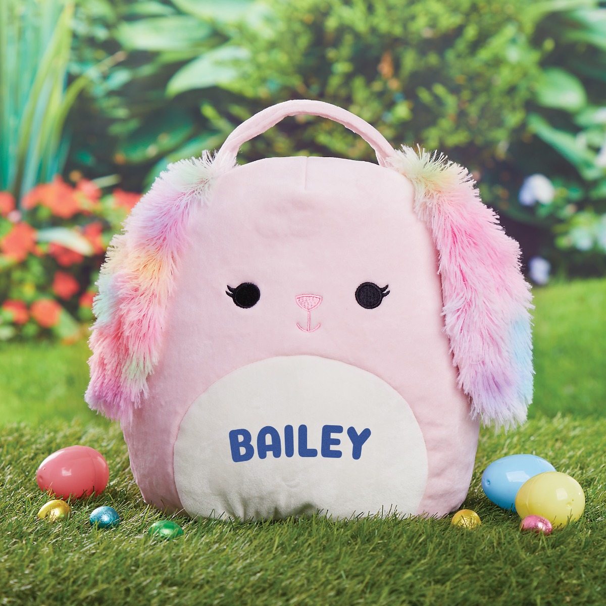 Squishmallow Bop The Bunny Plush Treat Bag with Blue Name