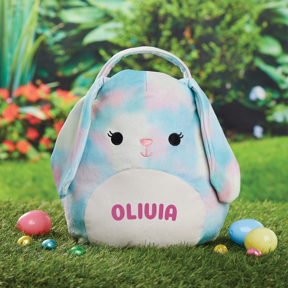 Squishmallow Eliana The Bunny Plush Treat Bag with Pink Name