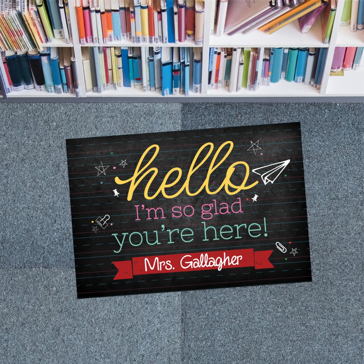 Hello Teacher Personalized Standard Doormat 