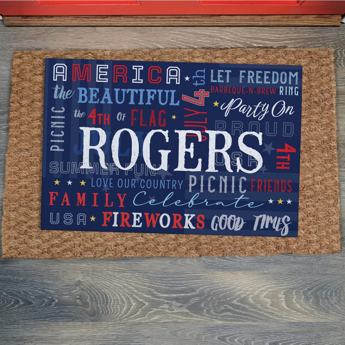 Celebrate the 4th! Personalized Standard Doormat 