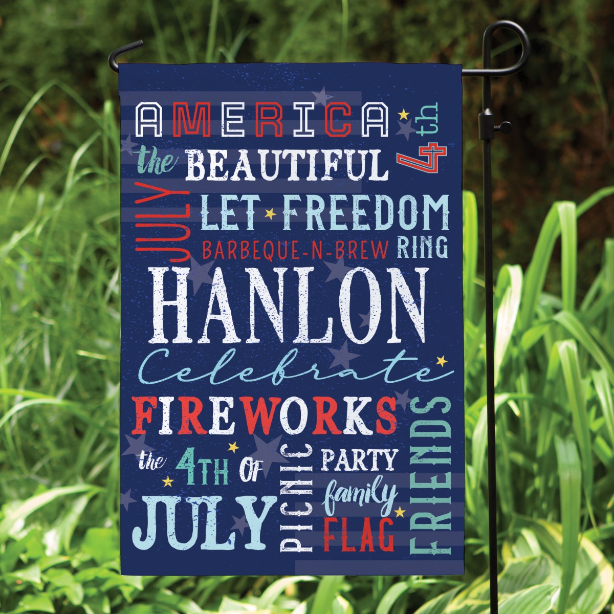 Celebrate the 4th! Personalized Garden Flag
