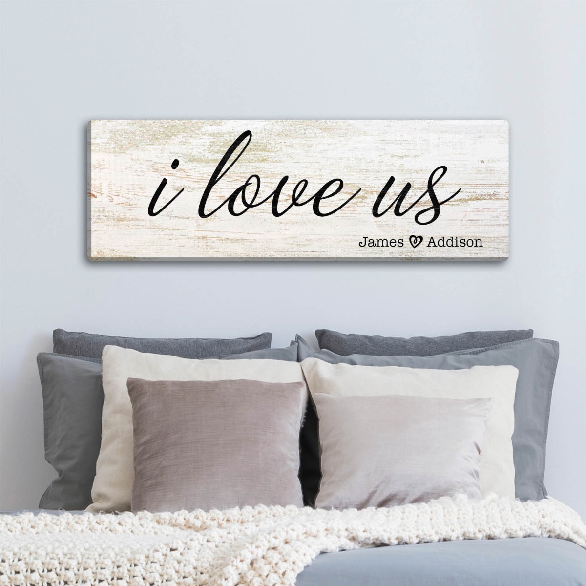I love us gallery canvas with names